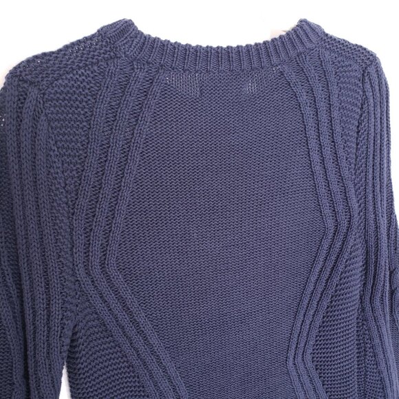 Amazon Essentials Blue Cable Knit Crew Neck Pattern LONG Sleeve Sweater Size XS - Picture 12 of 13